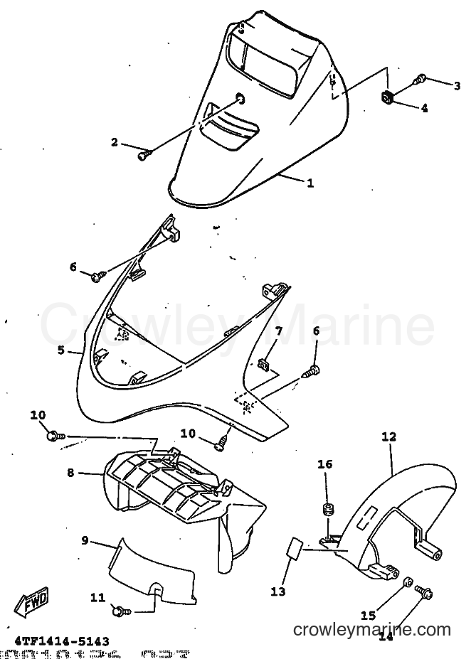 1999 Scooter XC125TR - XC125TR (4THH) [010] - FRONT FENDER