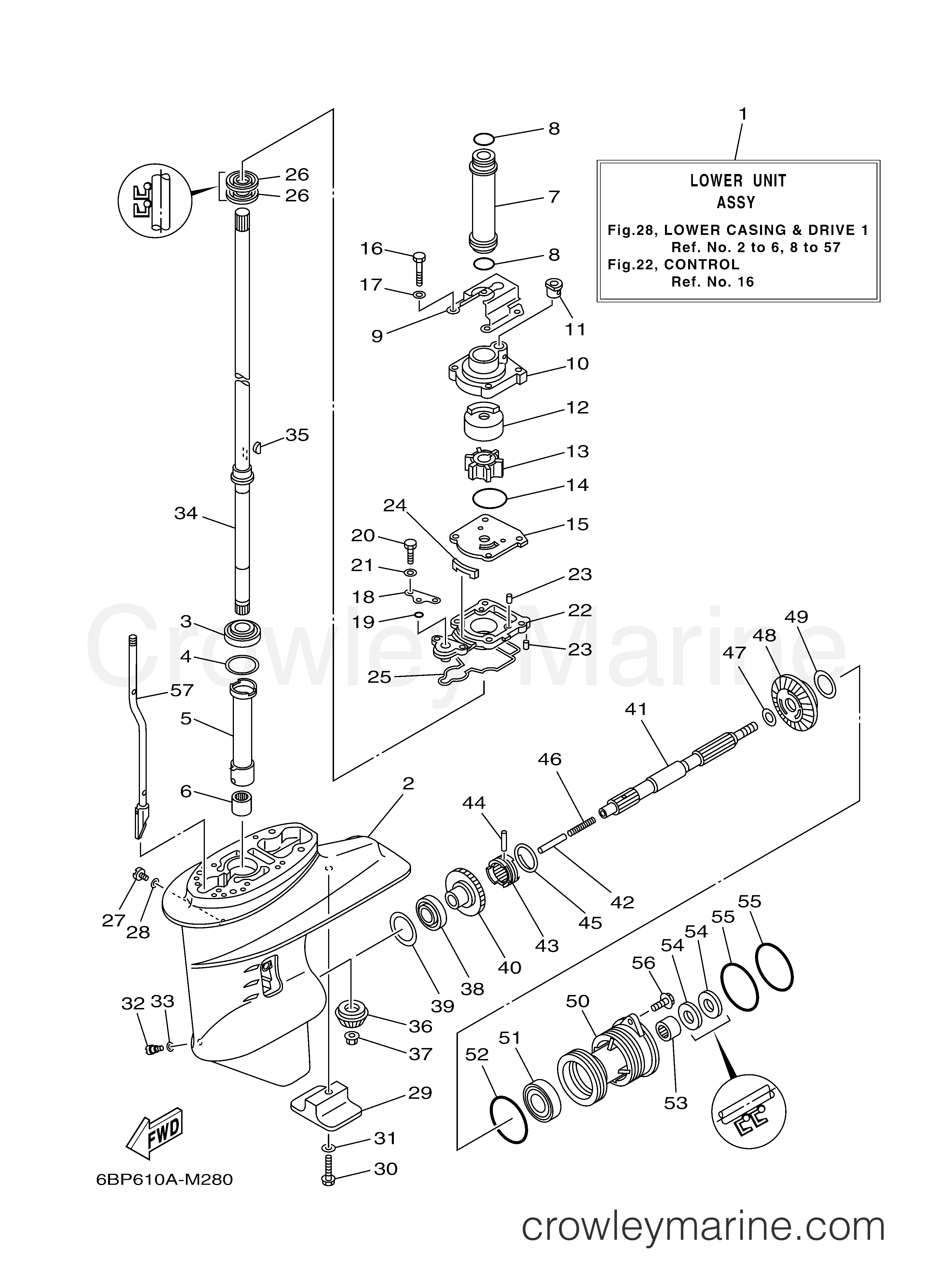 Yamaha Motors F25LMHB - LOWER CASING DRIVE 1