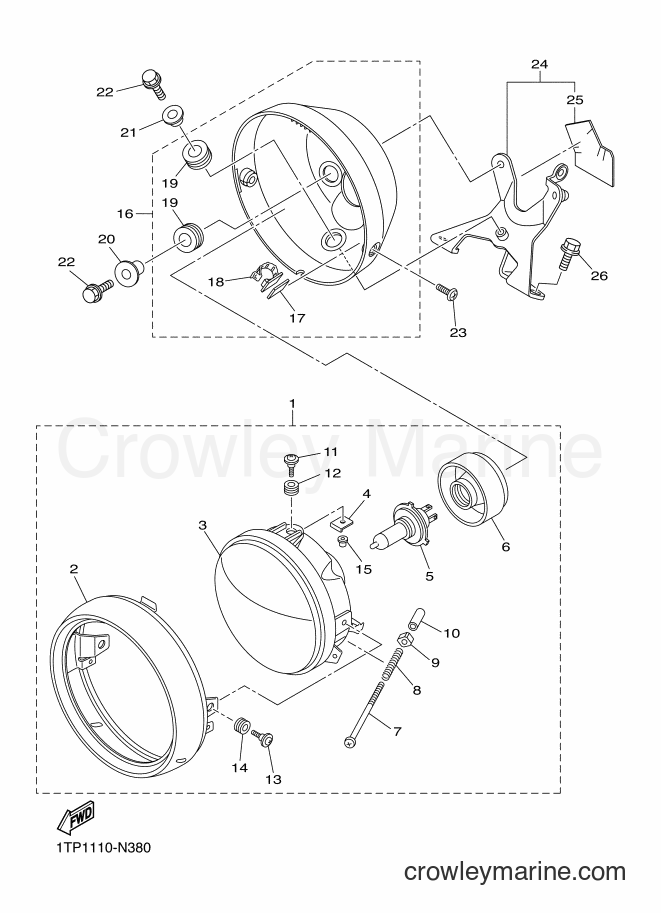 Yamaha Motors XVS950CU-A (BP6D) [010] - HEADLIGHT