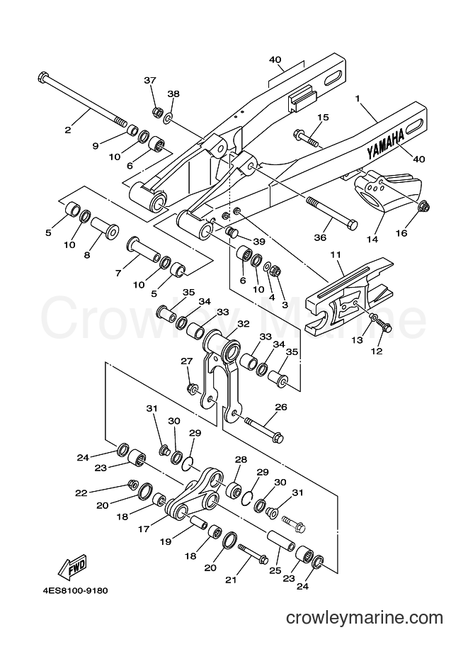 2000 Dirt Bike YZ80 - YZ80 (4ES9) [030] - REAR ARM