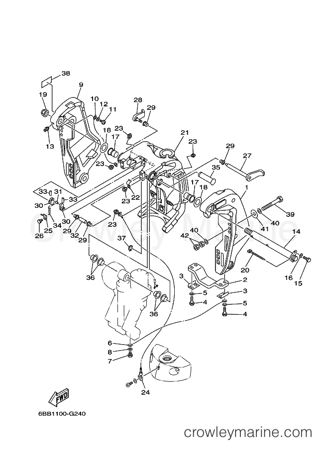 Yamaha Motors F225TRG (6BB1) [030] - BRACKET 1