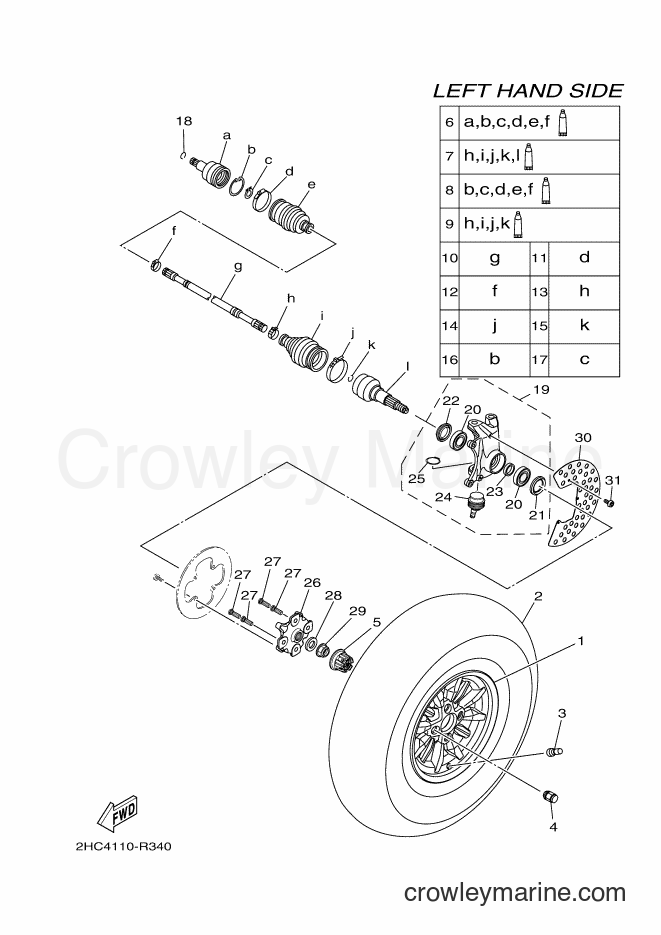 2016 ATV YXZ1000E - YXZ1000E (2HC6) [010] - FRONT WHEEL