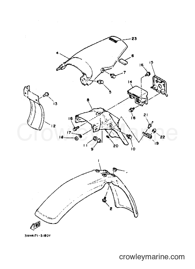 1995 Dirt Bike DT200R - DT200R (3MH4) [010] - FENDER