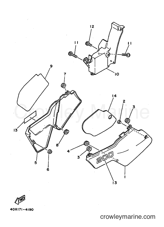 Yamaha Motors DT200U (40R0) [010] - SIDE COVER