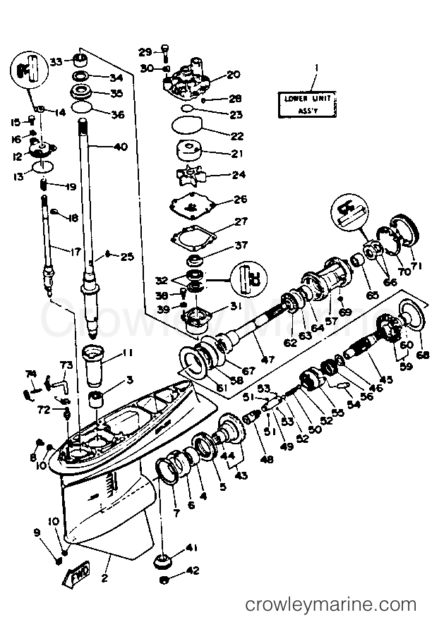 Yamaha Motors L130TXRQ - LOWER CASING  DRIVE THREE