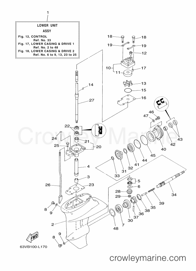 Yamaha Motors 9.9FMH (63VB) [100] - LOWER CASING & DRIVE 1