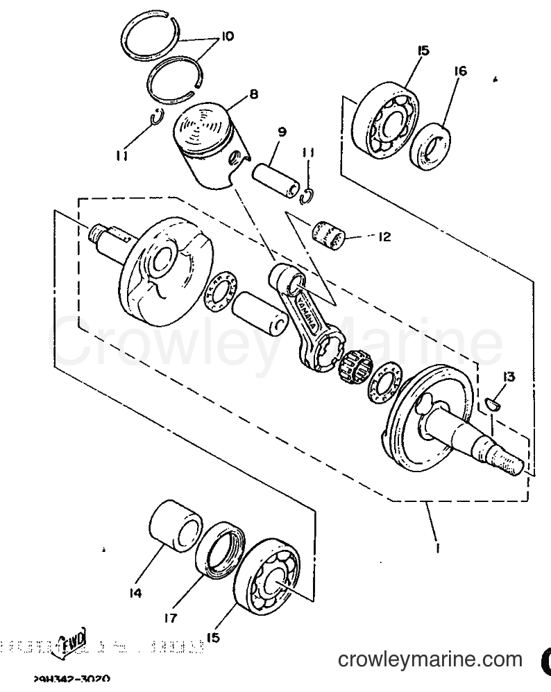 1986 Scooter DT50 - DT50 (29H) [999] - CRANKSHAFT & PISTON