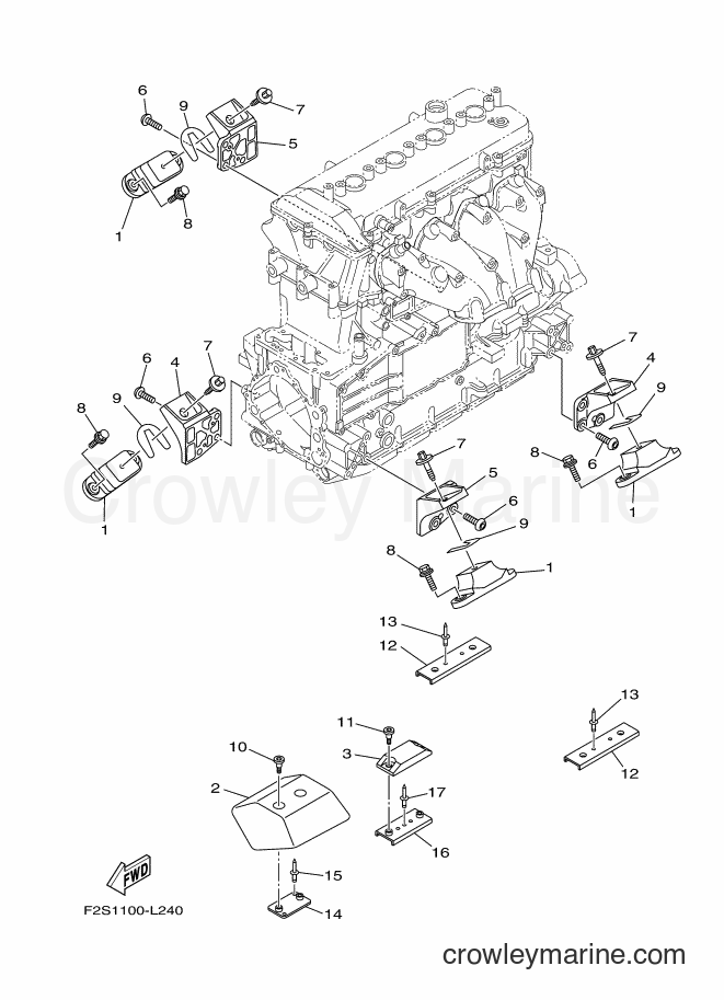 Yamaha Motors FA1800 (F2SA) [020] - ENGINE MOUNT