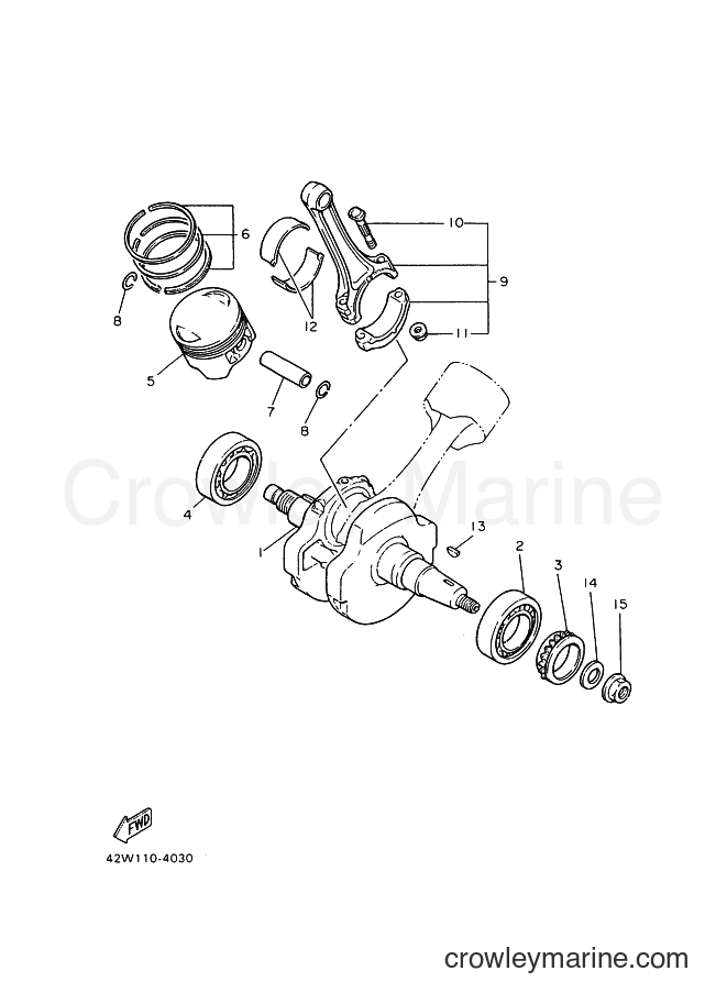 1995 Cruiser XV750 - XV750 (4PW2) [999] - CRANKSHAFT & PISTON