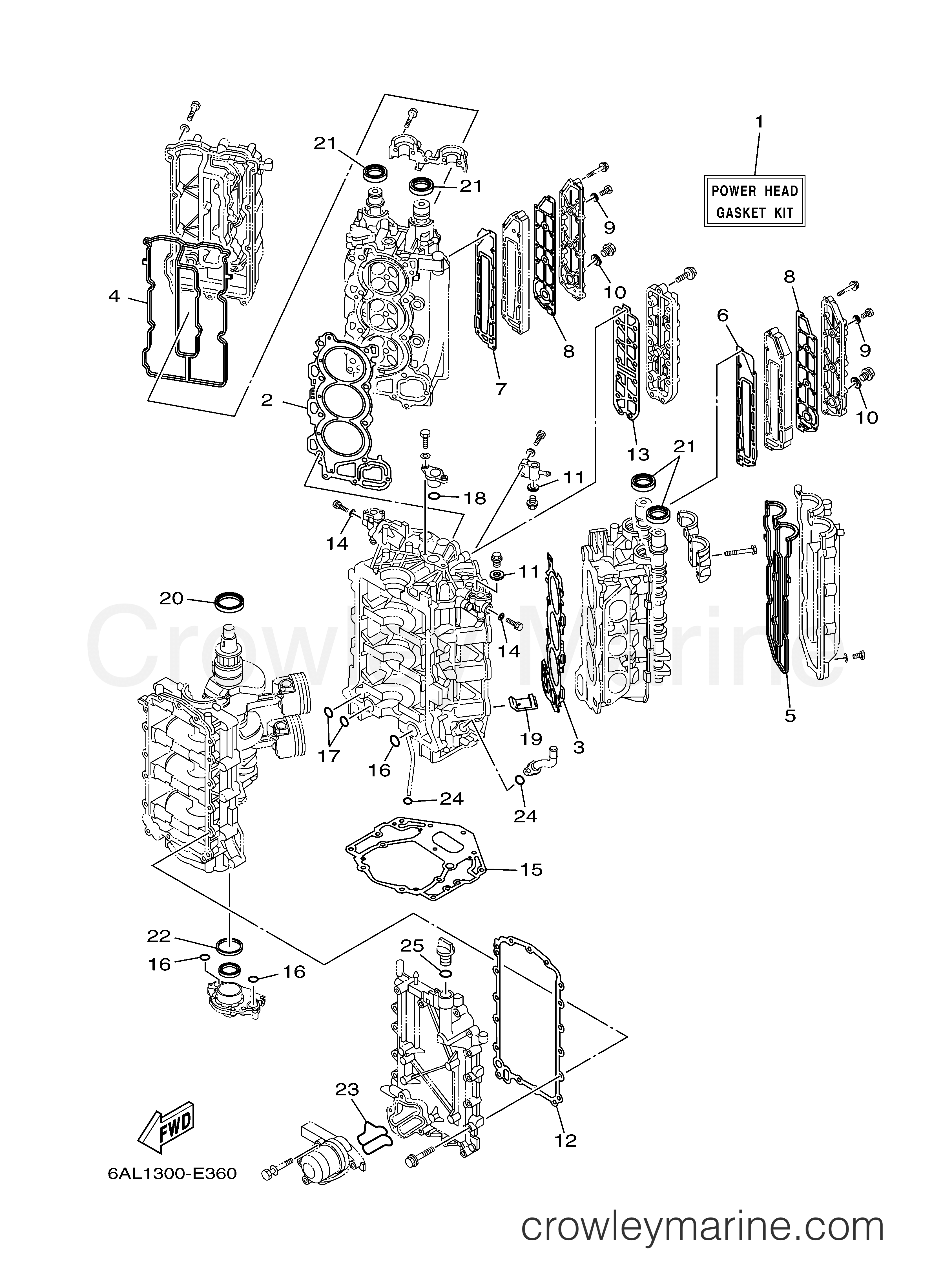 REPAIR KIT 1 - 2007 Yamaha Outboard 250hp F250TXR | Crowley Marine