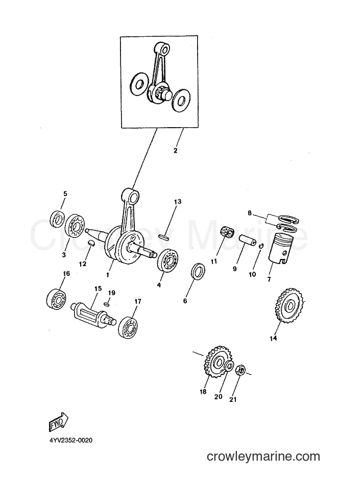 2001 Scooter TZR50 - TZR50 (4YV5) [010] - CRANKSHAFT & PISTON