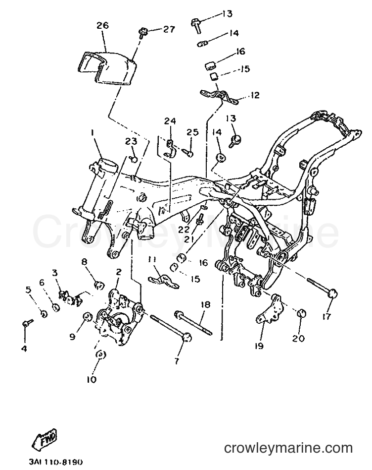 1990 Cruiser XV750 - XV750 (3JL6) [010] - FRAME