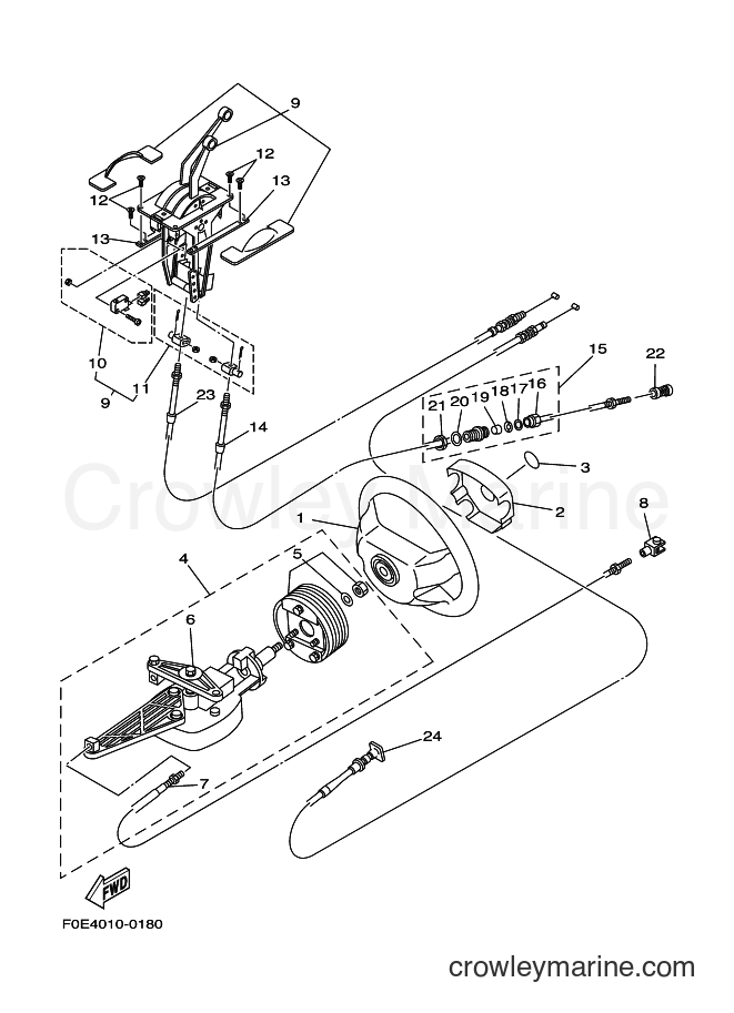 Yamaha Motors JET FOR 1430TR (66U1) [01B] - STEERING-CABLES