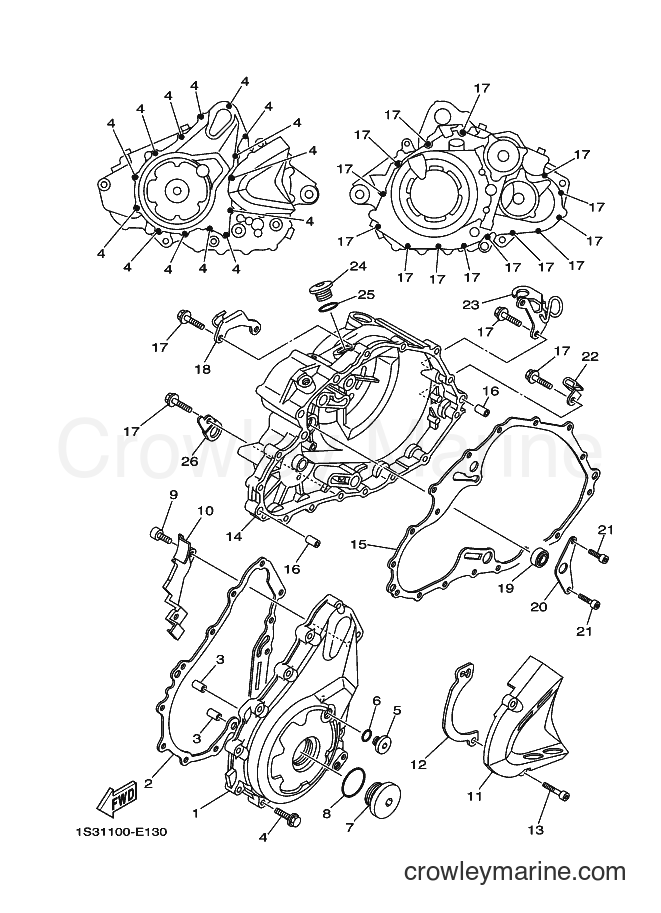 2017 ATV YFM700R - YFM700R (2LSB) [010] - CRANKCASE COVER 1