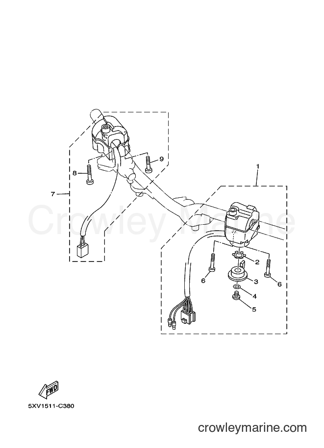 Yamaha Motors T110 (5XV2) [010] - HANDLE SWITCH & LEVER