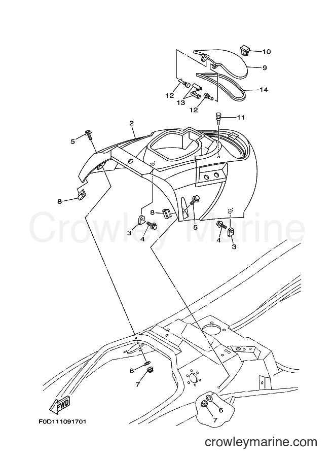 Yamaha Motors WAVERUNNER X (F0P3) [03A] - ENGINE HATCH 1