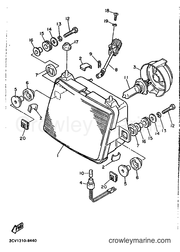 1988 Sport Bike FJ1200 - FJ1200 (3CV1) [99A] - HEADLIGHT