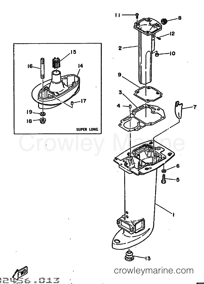 Yamaha Motors 25D (695) [999] - UPPER CASING