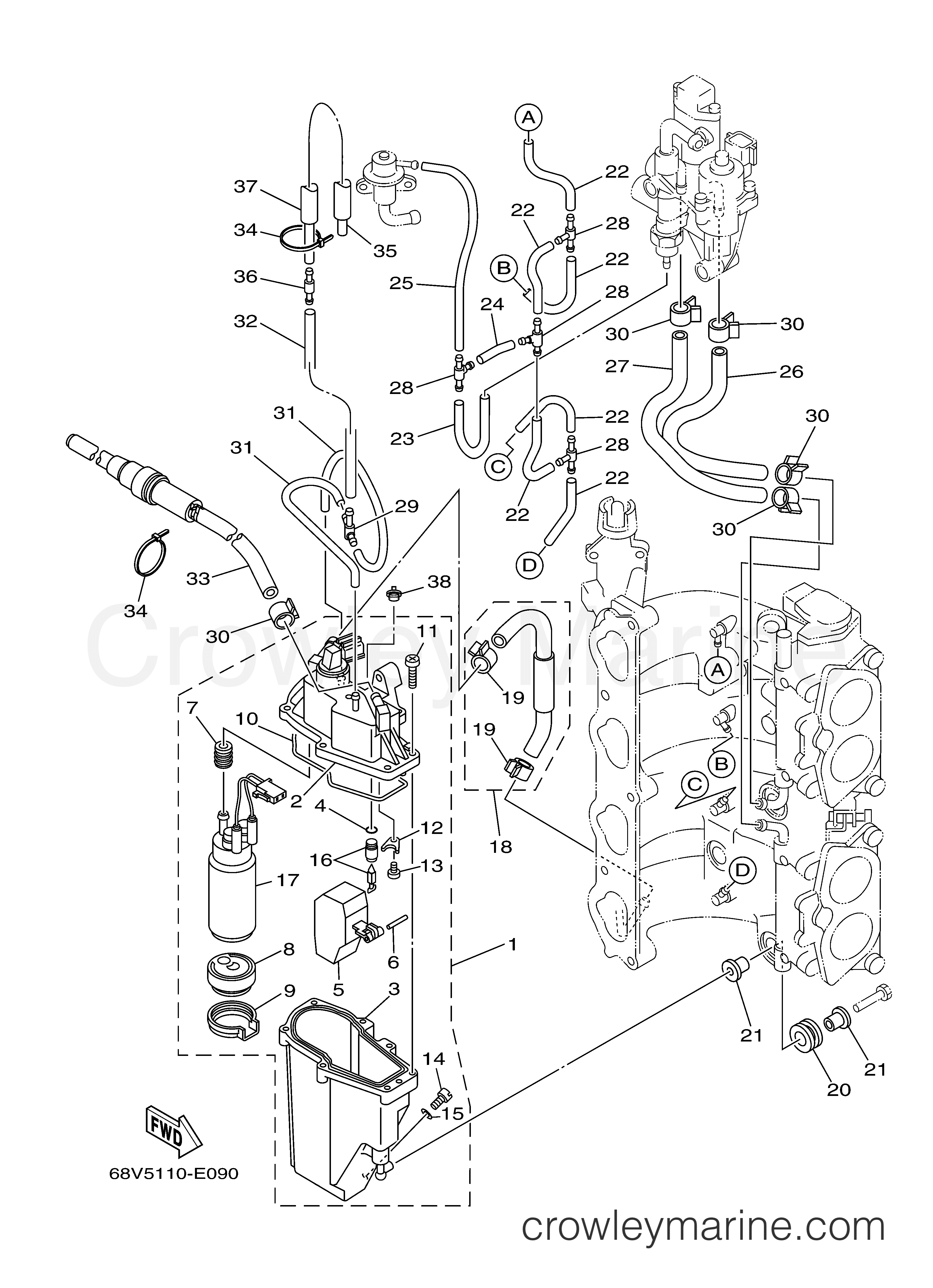 Yamaha Motors F115TXR - FUEL INJECTION PUMP