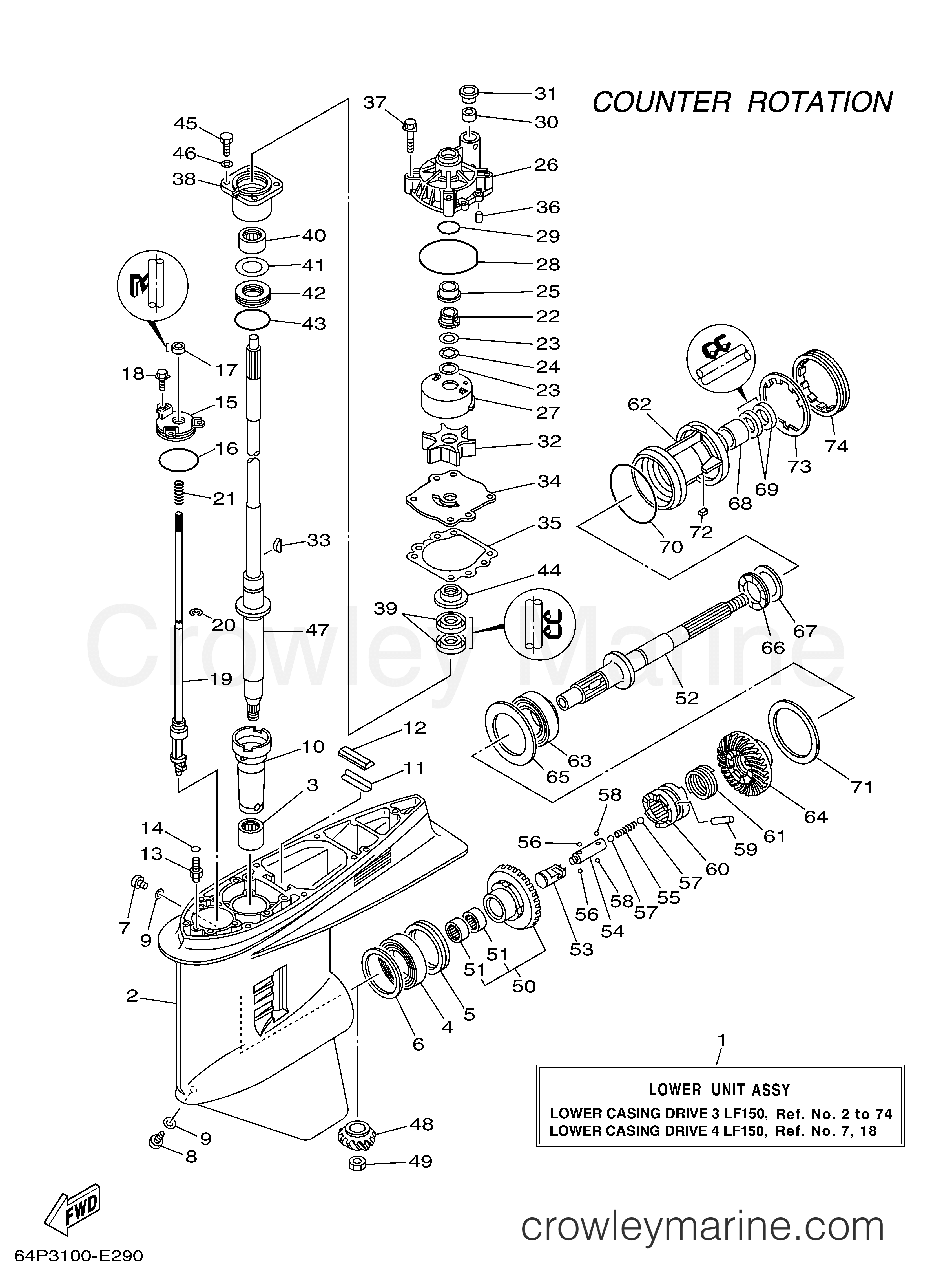Yamaha Motors LF150TXR - LOWER CASING DRIVE 3 LF150