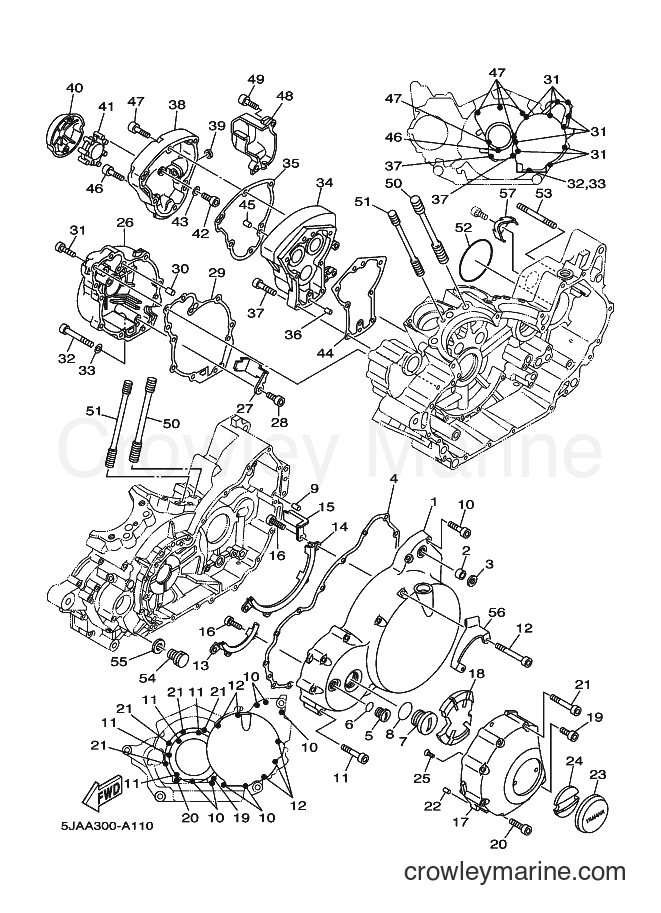 2002 Cruiser XV1600A - XV1600A (5JAA) [030] - CRANKCASE COVER 1