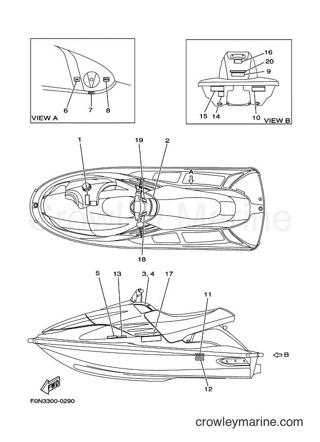 Yamaha Motors JET FOR WB800 (67U1) [020] - IMPORTANT LABELS 2