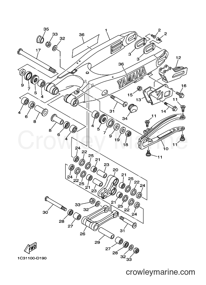 2005 Dirt Bike YZ125 - YZ125 (1C32) [010] - REAR ARM