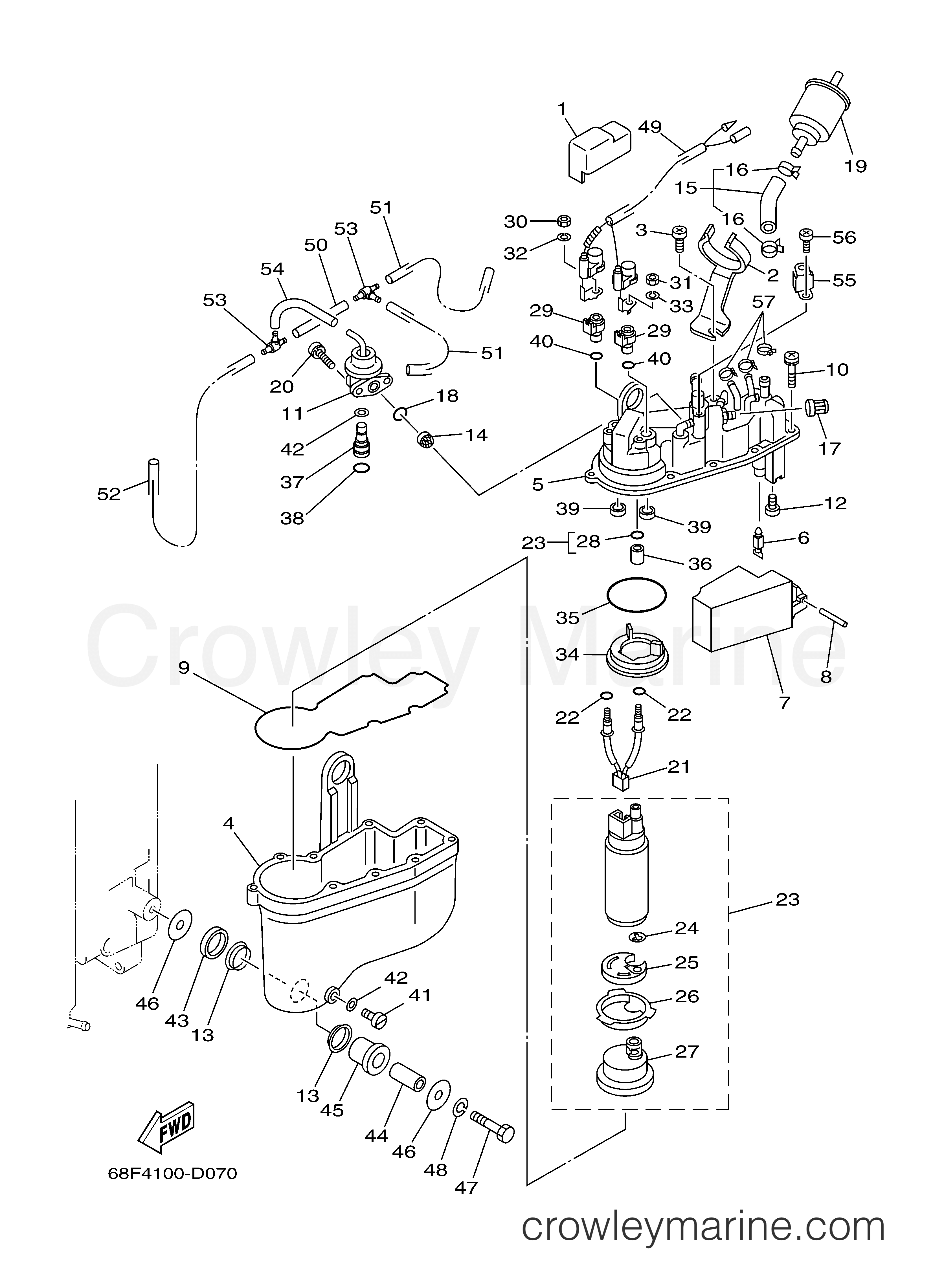 Yamaha Motors Z200TXRD - VAPOR SEPARATOR 1