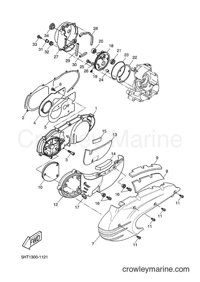2001 Scooter XQ125 - XQ125 (5HT2) [040] - CRANKCASE COVER 1