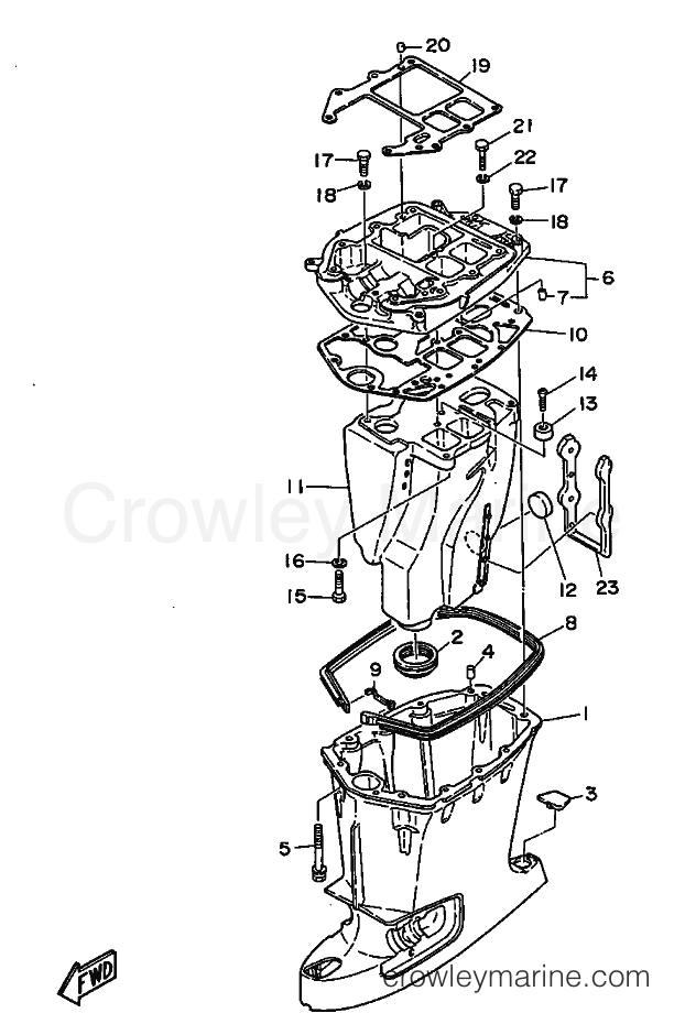 Yamaha Motors 55B (697) [999] - UPPER CASING