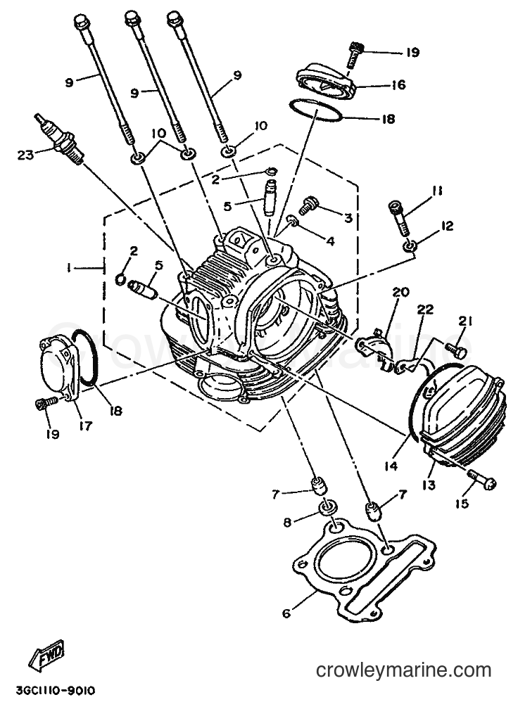 1989 ATV YFM200DX - YFM200DX (3GC2) [010] - CYLINDER HEAD