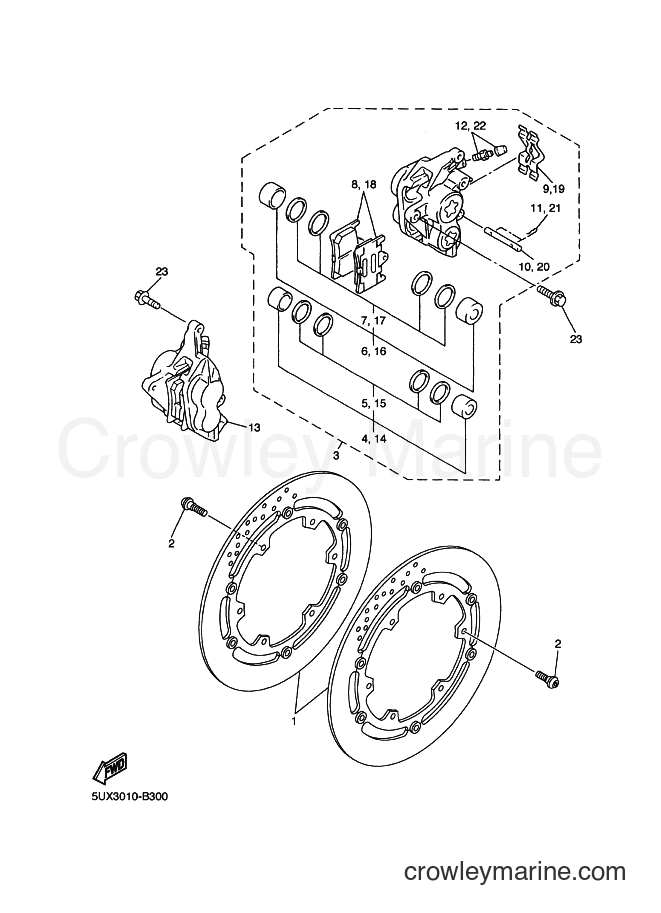Yamaha Motors XJR1300 (5WMD) [080] - FRONT BRAKE CALIPER