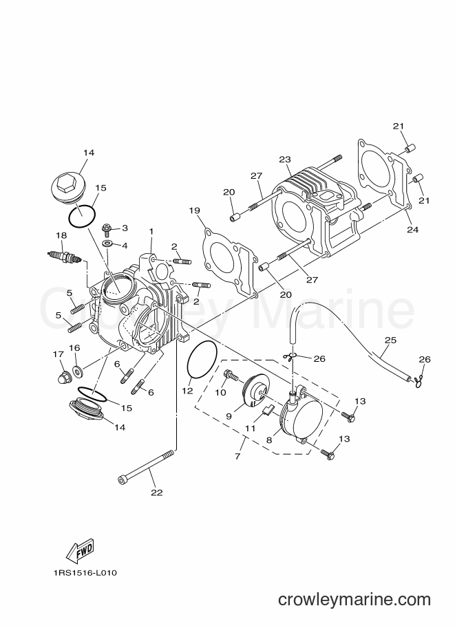 2012 Scooter XC100E - XC100E (1RS1) [010] - CYLINDER HEAD