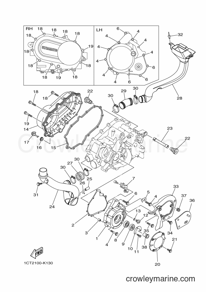 2013 ATV YFM450FWA - YFM450FWA (1CUF) [010] - CRANKCASE COVER 1