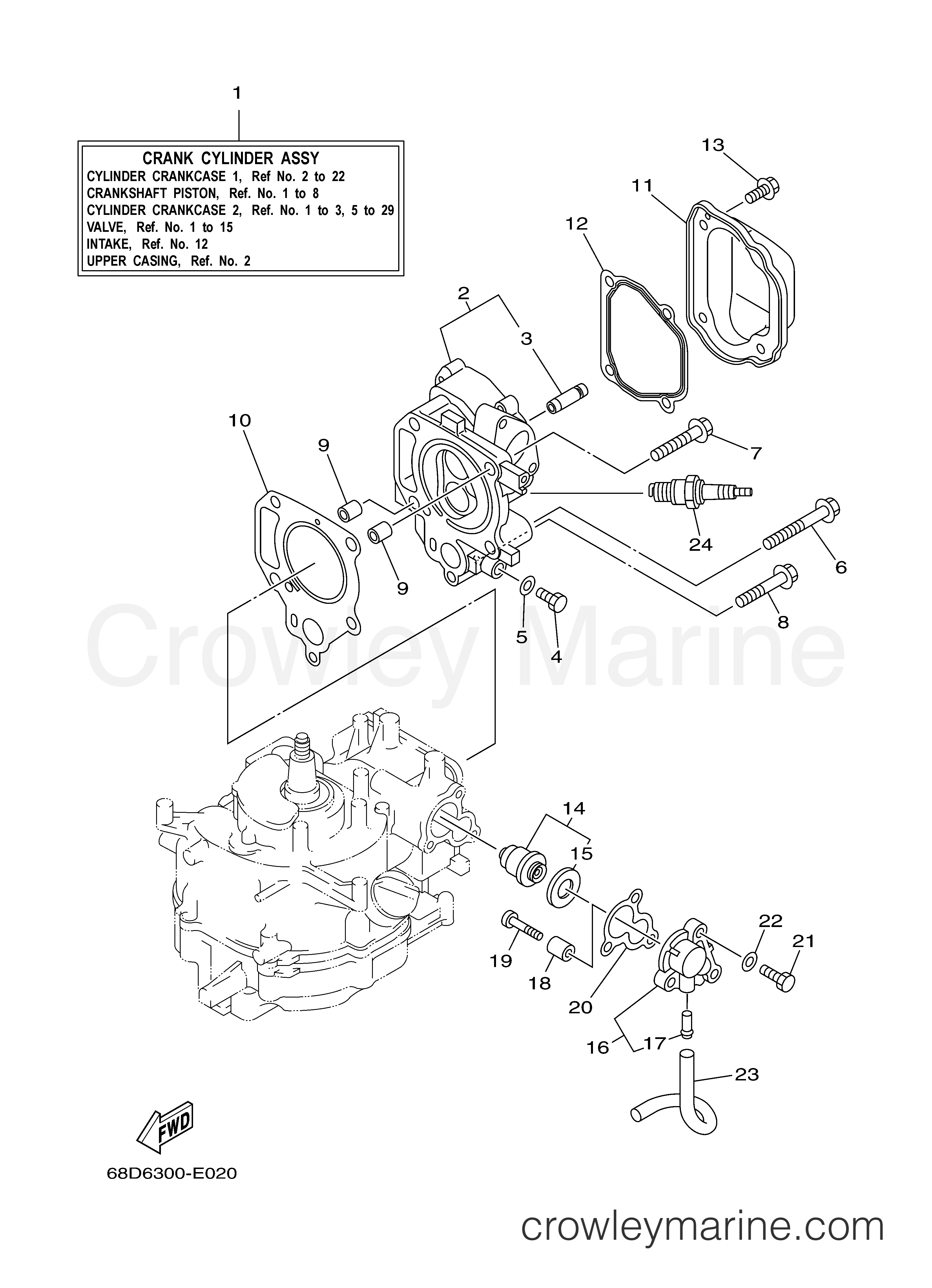 Yamaha Motors F4MSH - CYLINDER CRANKCASE 1
