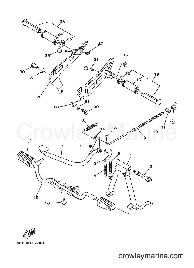 2002 Scooter T105SE - T105SE (5ER3) [010] - STAND & FOOTREST