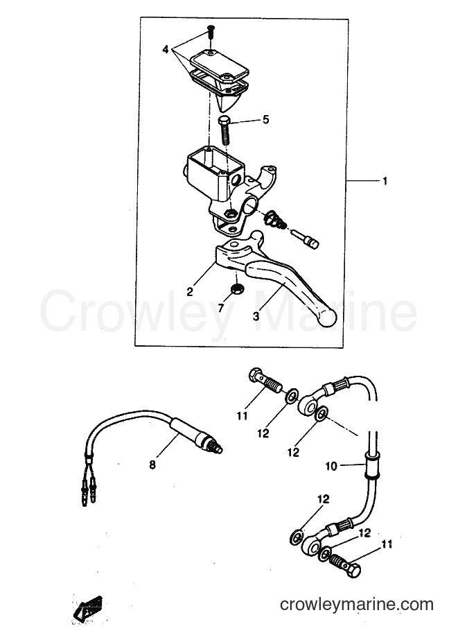 1997 Scooter YQ50 - YQ50 (5DR2) [010] - REAR MASTER CYLINDER