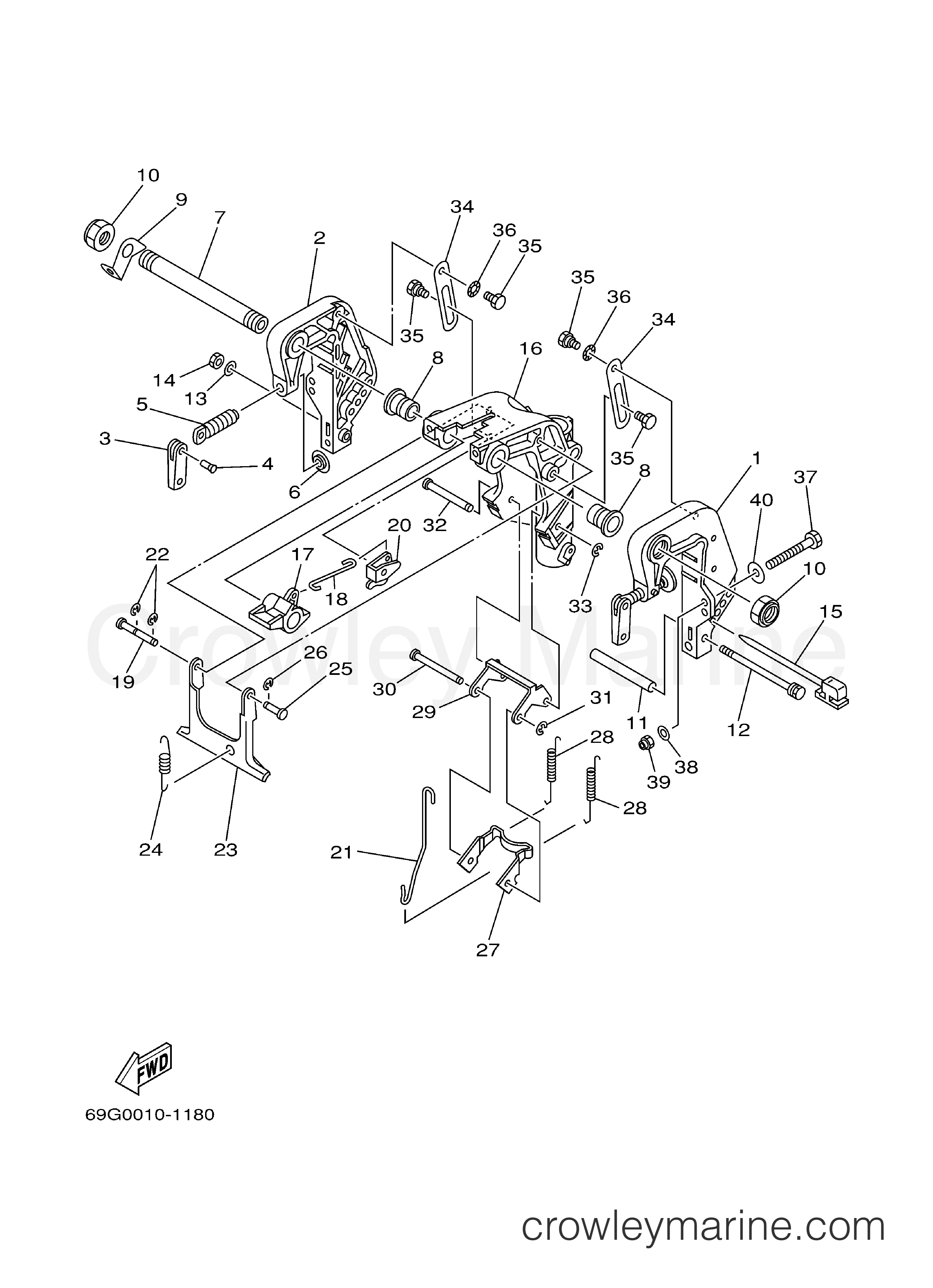 Yamaha Motors T8EXHB - BRACKET 1 EH