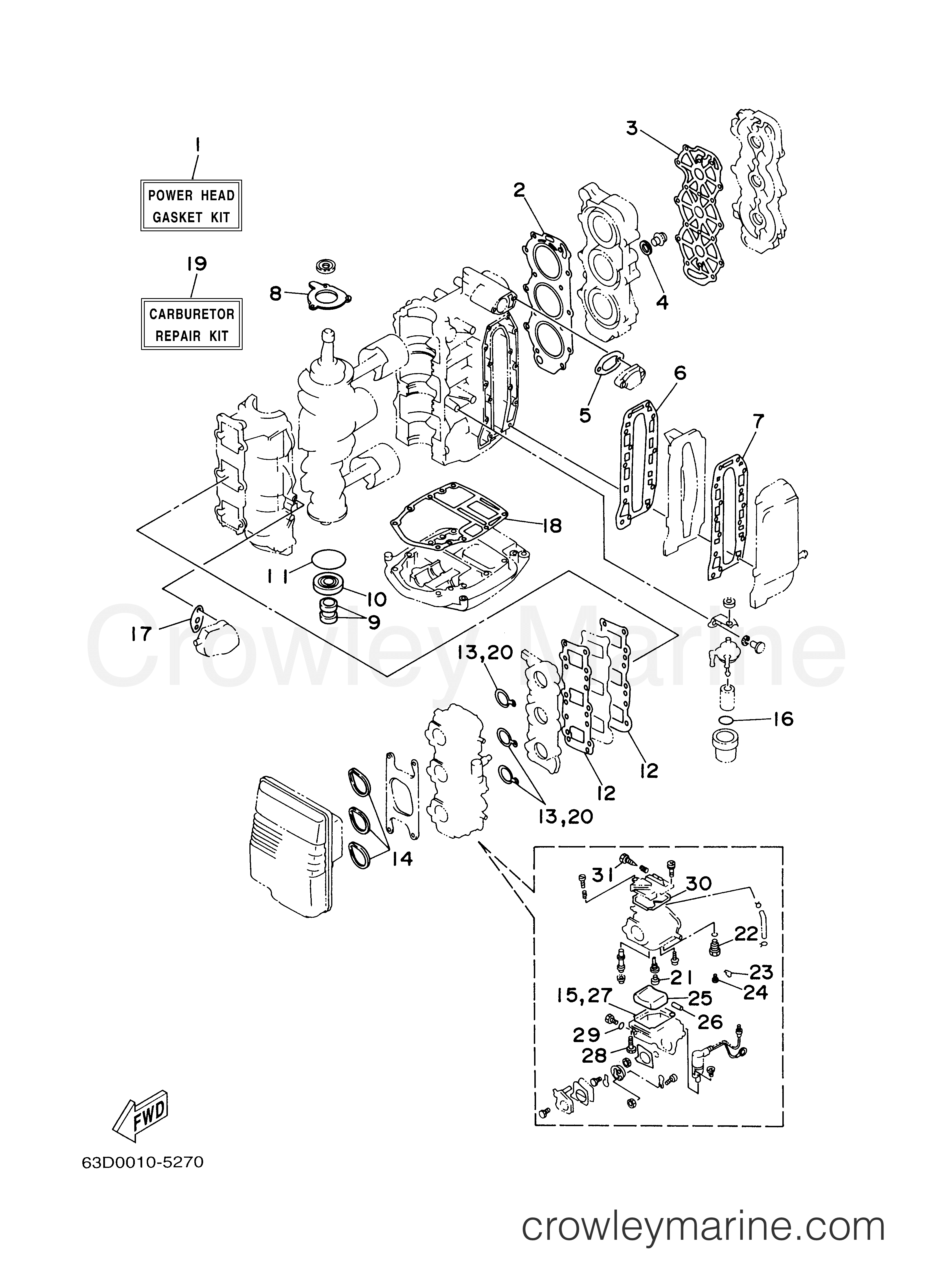 Yamaha Motors 40MLHY - REPAIR KIT 1