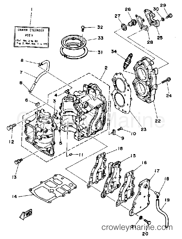 Yamaha Motors 15LD - CRANKCASE CYLINDER