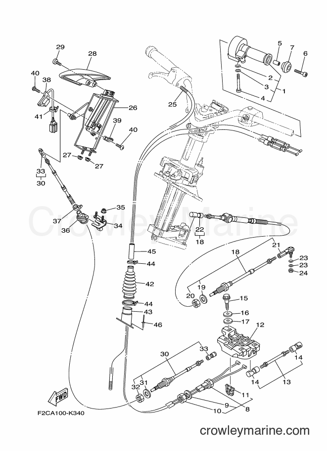 Yamaha Motors GX1800A (F2CA) [020] - CONTROL CABLE