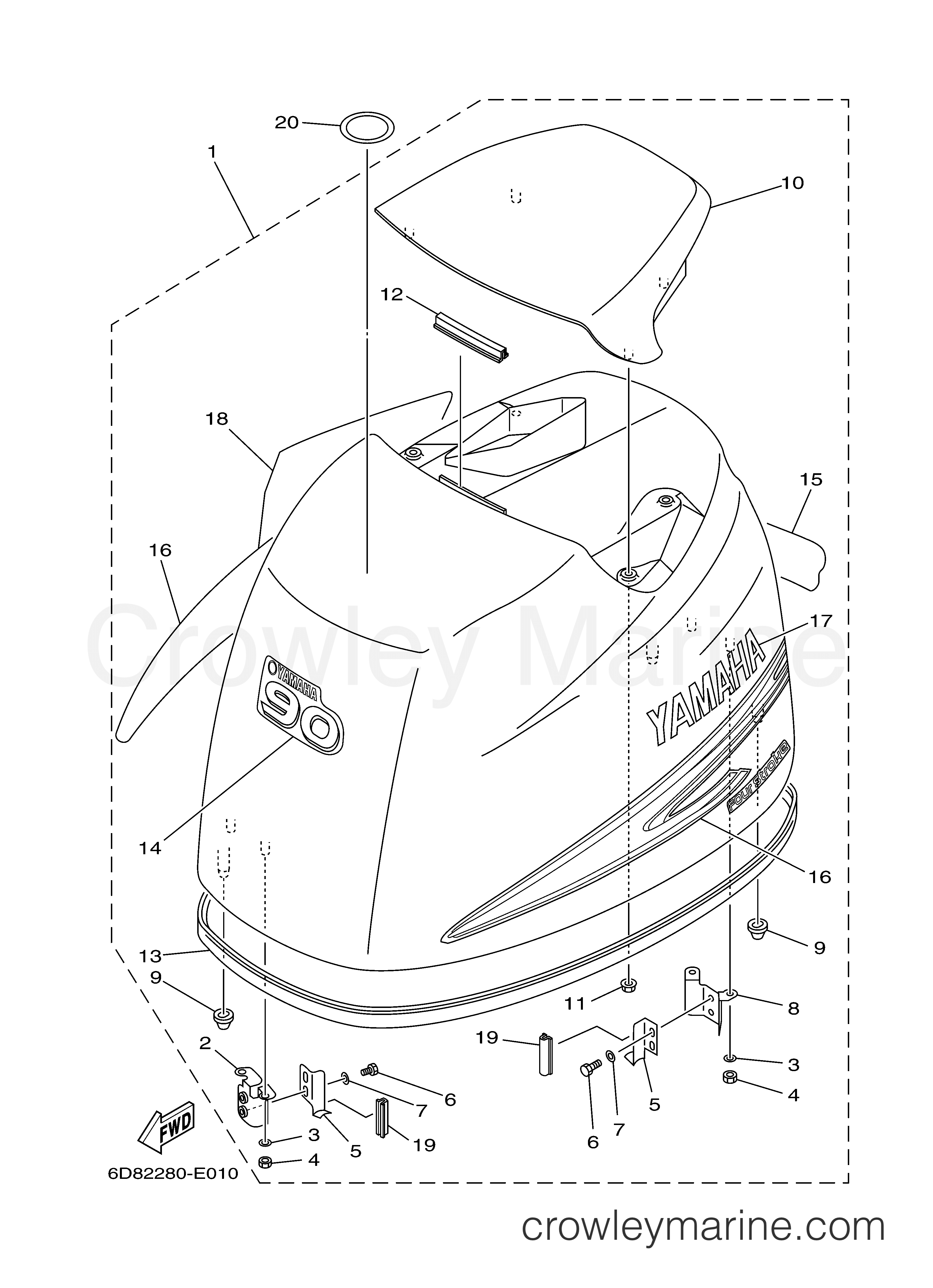 Yamaha Motors F90TLR - TOP COWLING