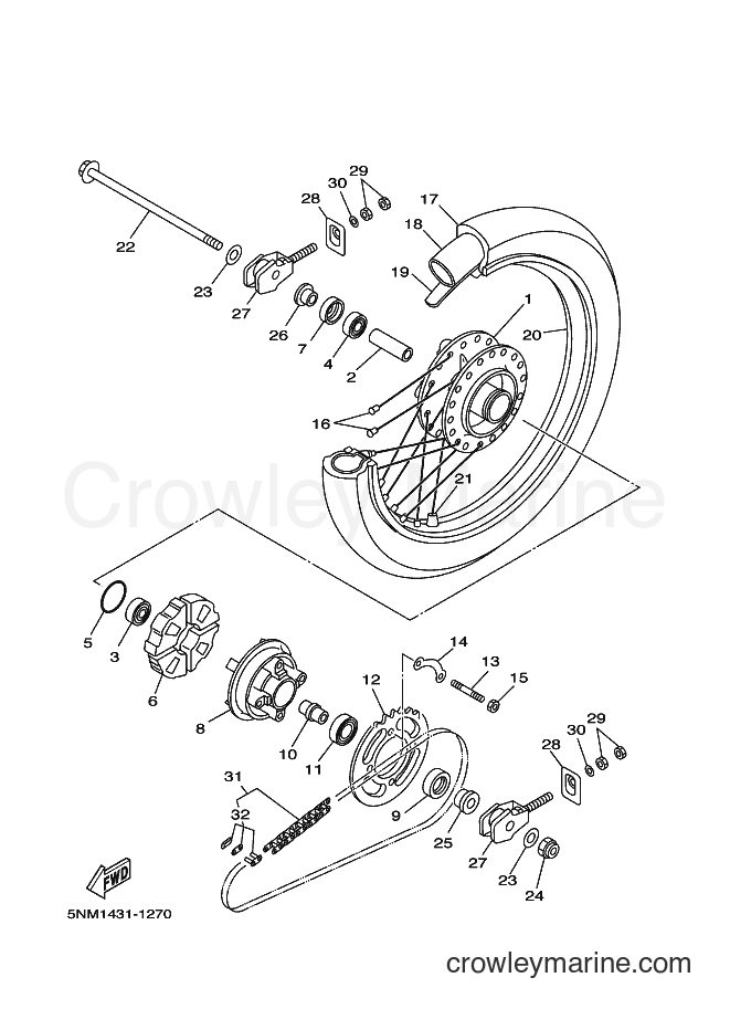 2001 Scooter JZ120F - JZ120F (5NM2) [010] - REAR WHEEL 2