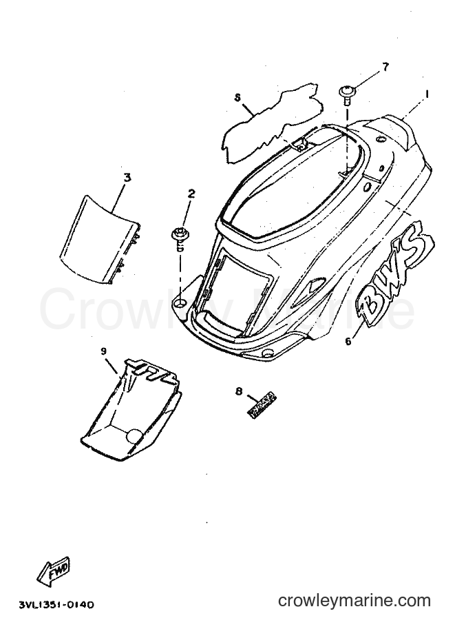 1996 Scooter CW50 - CW50 (4RW2) [010] - SIDE COVER
