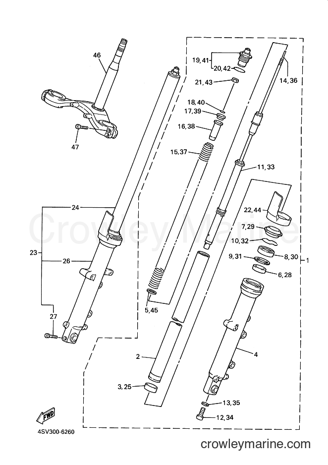 2001 Sport Bike YZF1000R - YZF1000R (4SV6) [080] - FRONT FORK