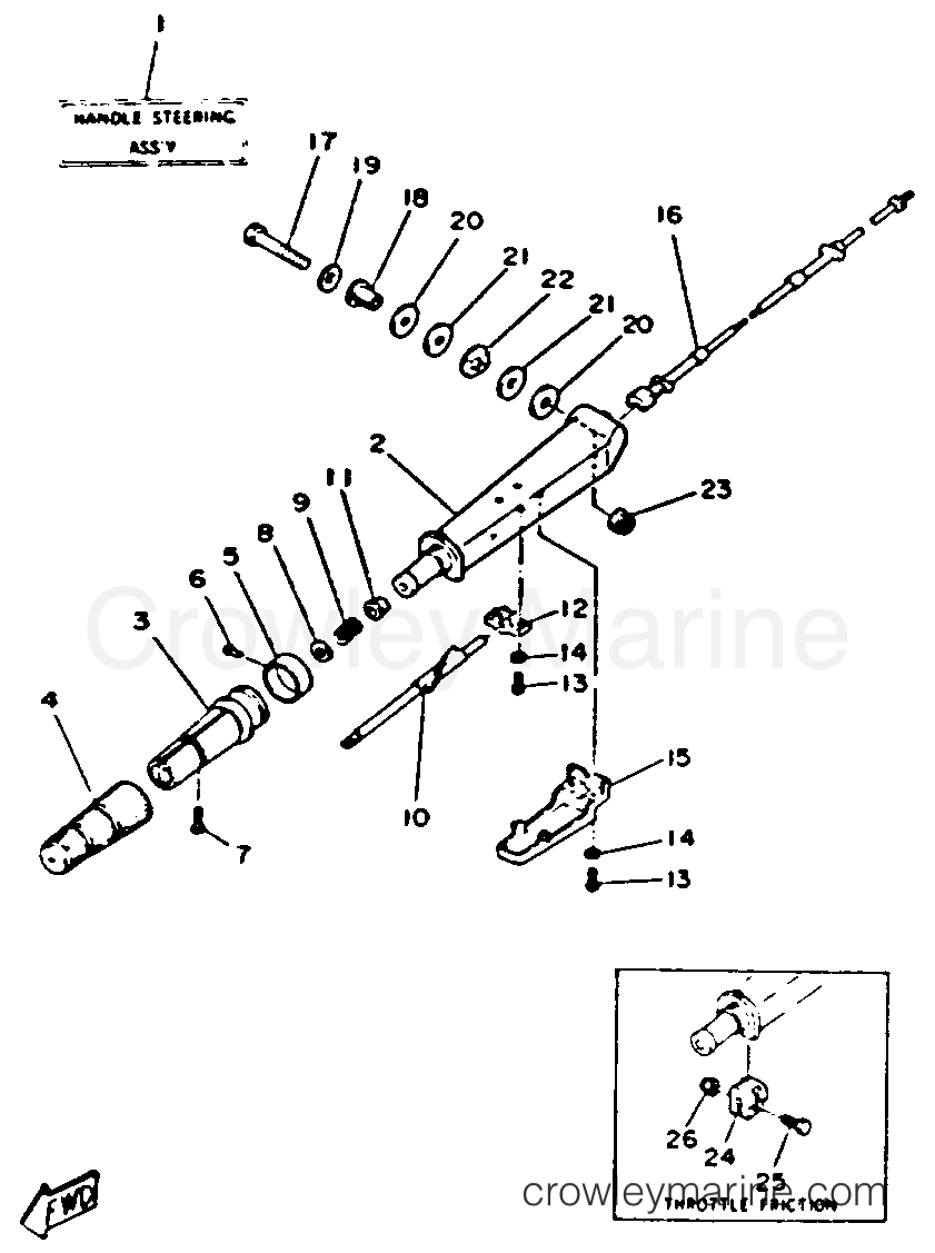 Yamaha Motors 40EJRR - STEERING