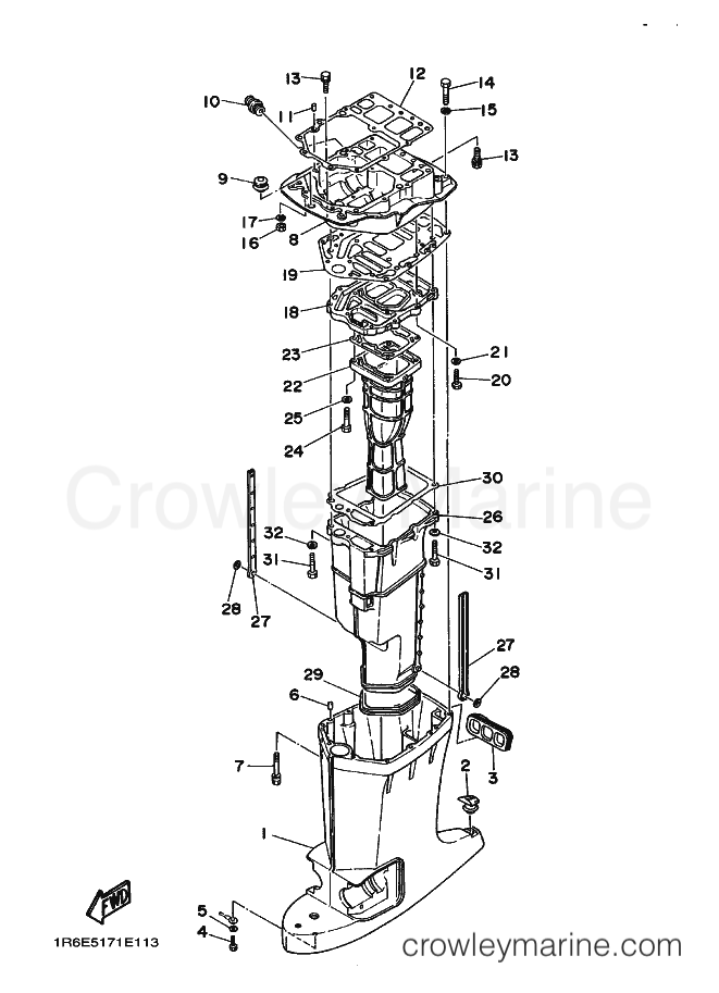 Yamaha Motors 115B (6E5) [030] - UPPER CASING