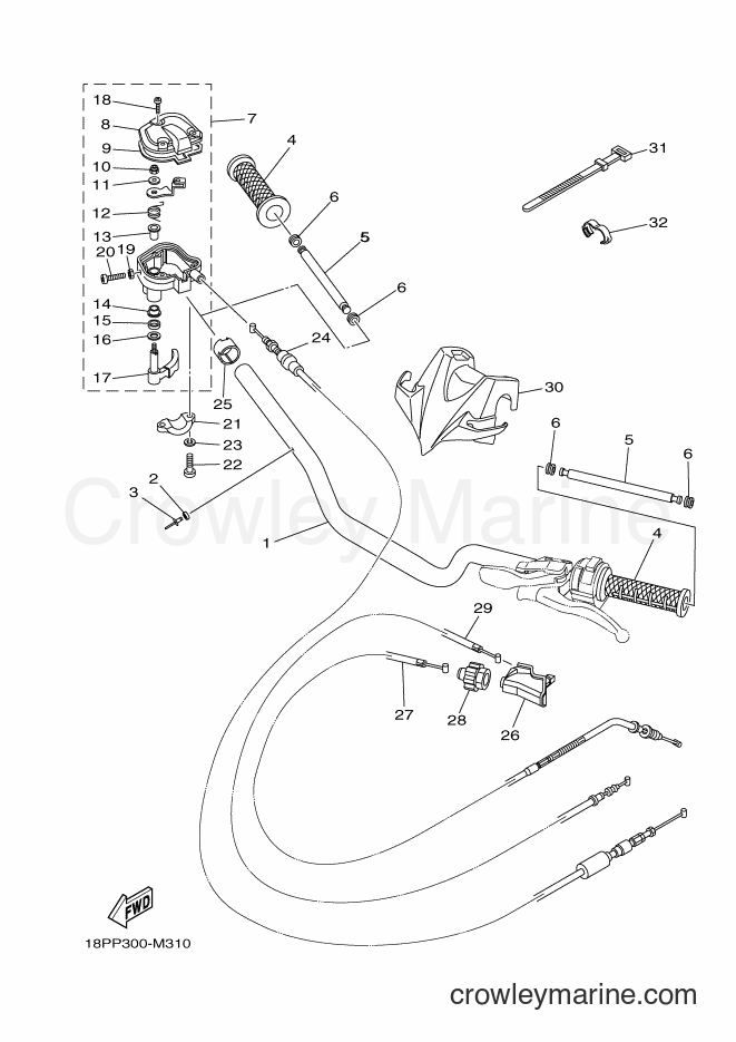 Yamaha Motors YFZ450R (18PS) [010] - STEERING HANDLE & CABLE