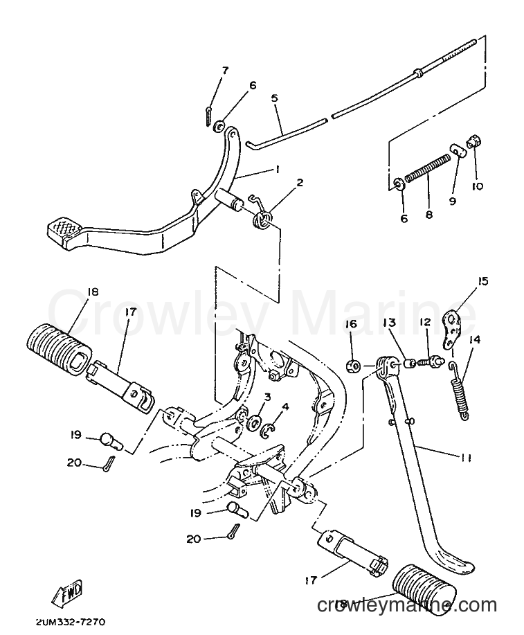 1987 Scooter DT50M - DT50M (2UM) [999] - STAND & FOOTREST