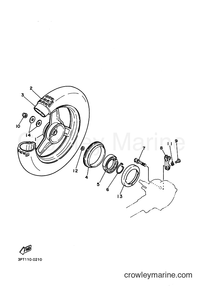 1996 Dirt Bike PW50 - PW50 (3PTJ) [010] - REAR WHEEL